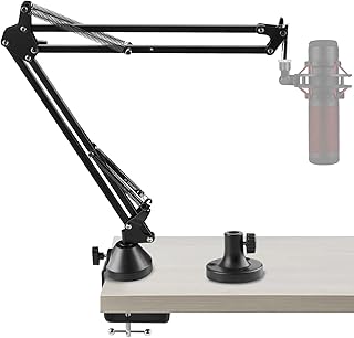 Geekria for Creators Microphone Arm Compatible with HyperX QuadCast, QuadCast S, SoloCast Mic Boom Arm with Table Flange Mount Adapter, Suspension Stand, Desk Mount Holder