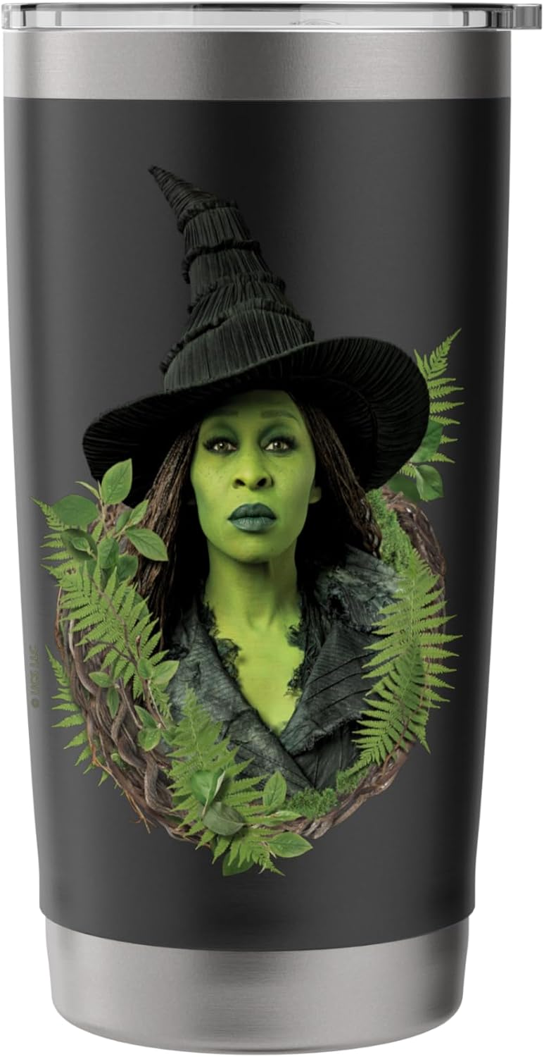 Wicked: For Good Elphaba Bold Portrait & Greenery Stainless Steel Insulated Tumbler - Image 3