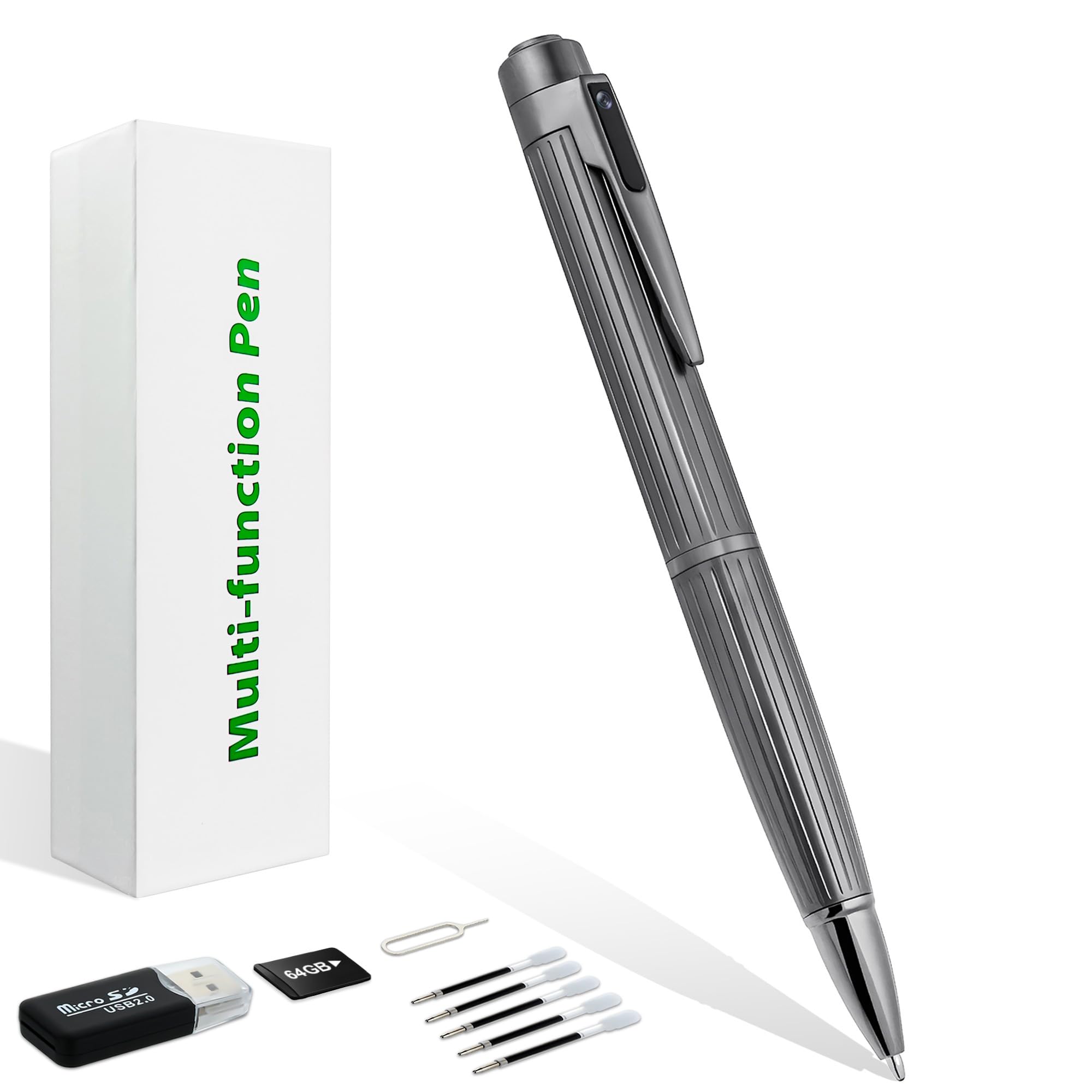 OTADUG Caméra Stylo Espion, caméra cachée 1080P de 16 Go avec Surveillance des mouvements, Enregistrement vidéo et Audio