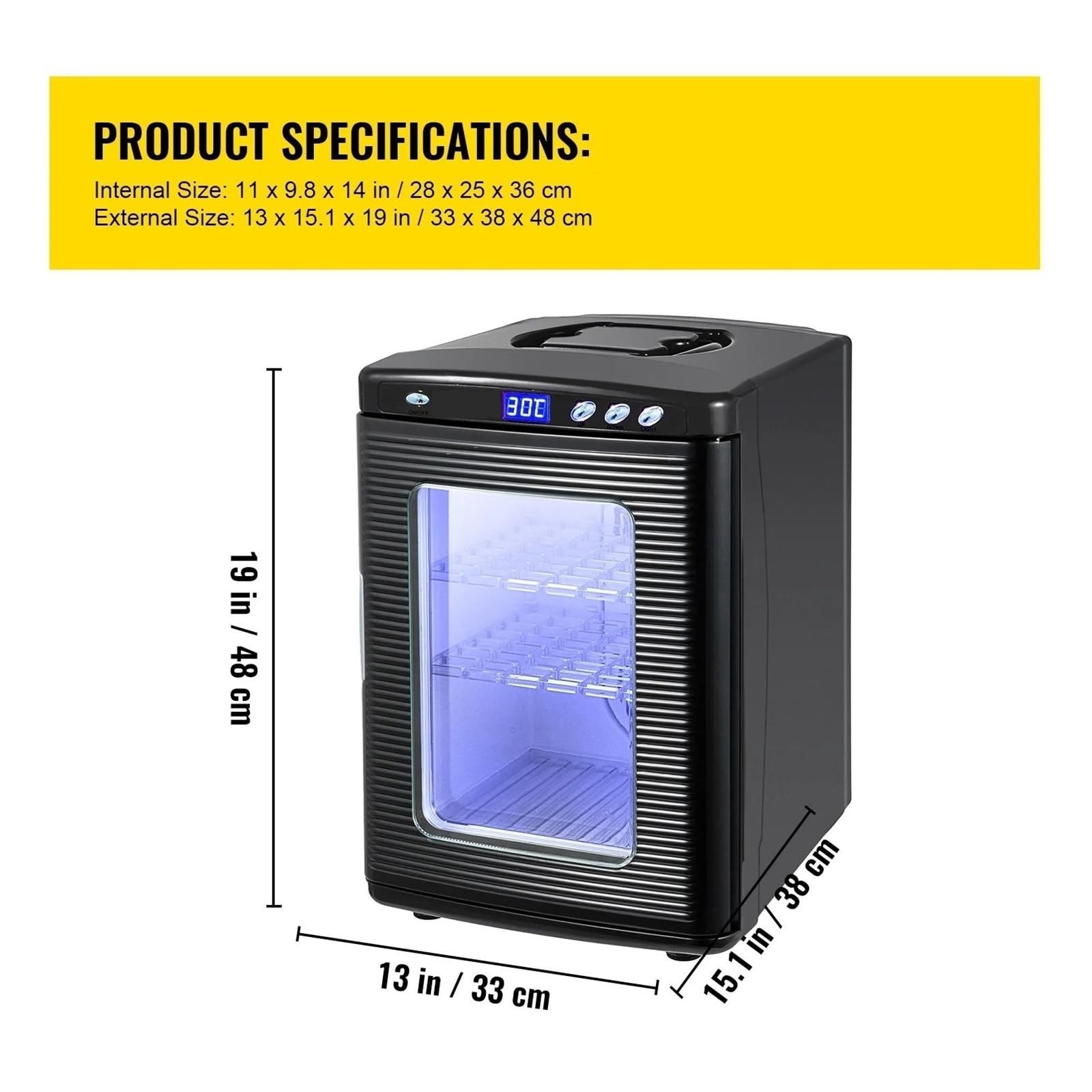 Incubadora de reptiles, termostato digital para huevos, 25 L, refrigeración y calefacción, 5-60 °C, ideal para pequeños reptiles, equipo de laboratorio para incubar huevos