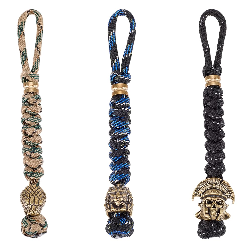 Equipos exteriores llaveros accesorios mochila OLYCRAFT de cuerdas paracord y perlas tácticas latón
