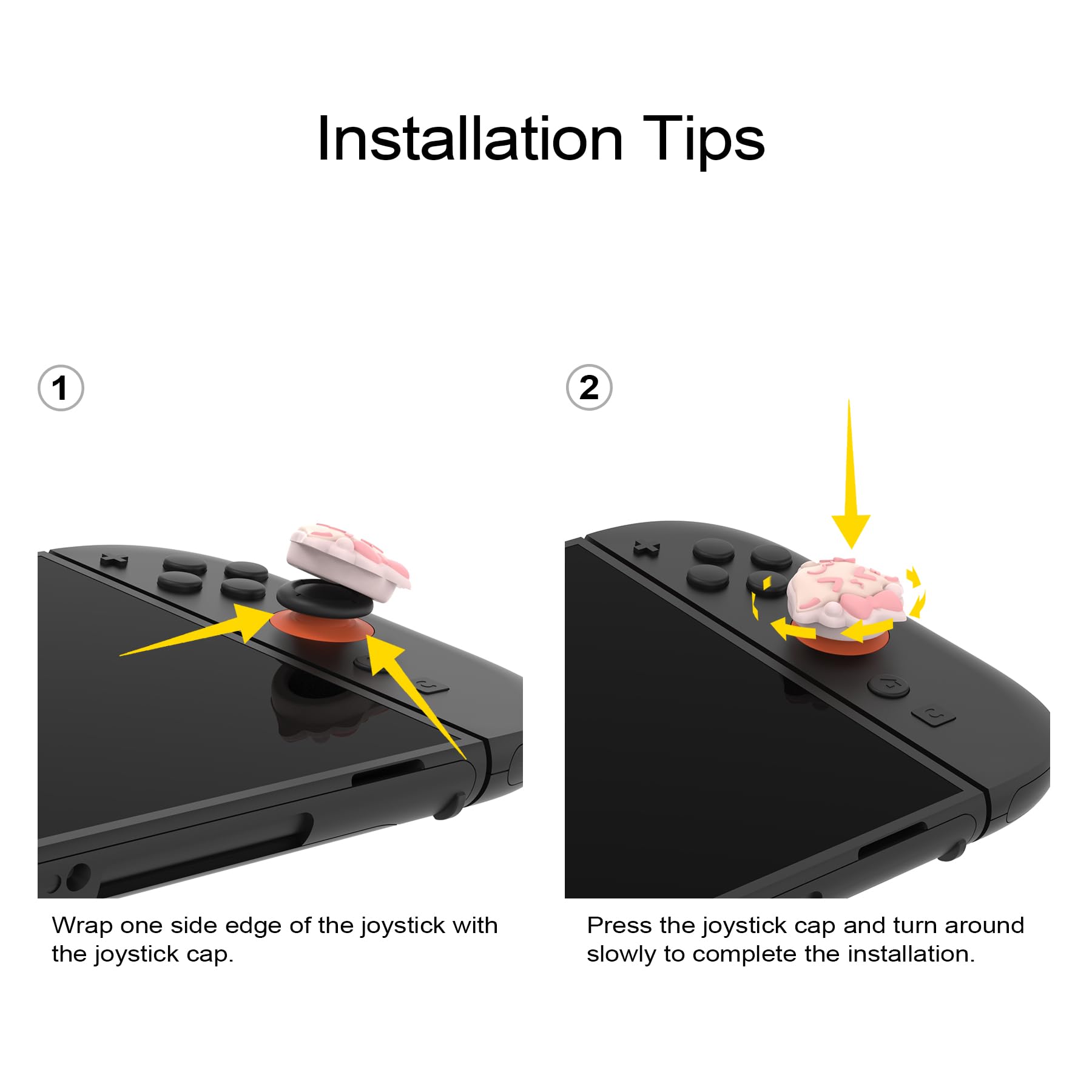 PlayVital 4 Piezas de Agarres para el Pulgar para Nintendo Switch 2 2025, Kawaii Tapas de Silicona para Joysticks de Joycon, Protector para Joystick, Accesorios para Switch 2 (Oveja Mimada)