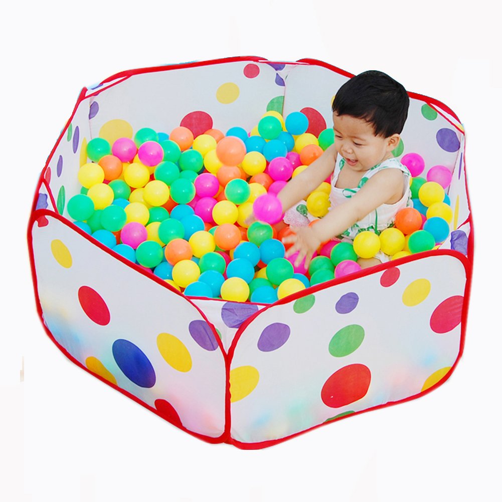 Portable Folding Colorful Polka Dot Children Play Playpen Pools Playhouse (47.24" Diameter)