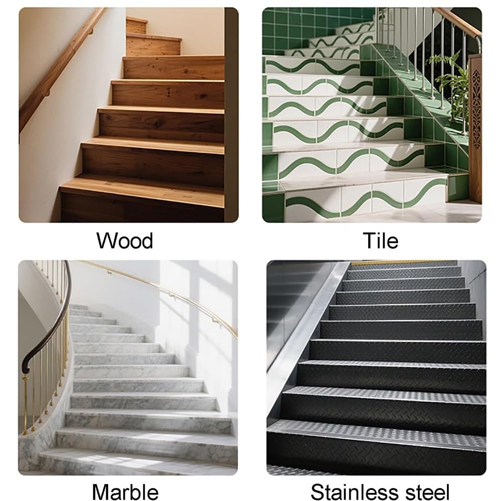 Cantonera De Escalera De Metal Antideslizante De 120cm 90cm 110cm 150cm, Perfil De Aluminio Para Escaleras Exteriores(Silver-3pcs,140cm/55in)