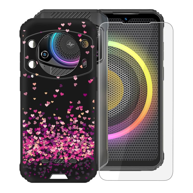 KJYF per Ulefone Armor 21 Cover e Pellicola Vetro Temperato [1 Pezzi Transparent Sottile Case Anti-Shock Morbido TPU-Silicone Custodia per Ulefone Armor 21 (6.58) - Marmo Bianco