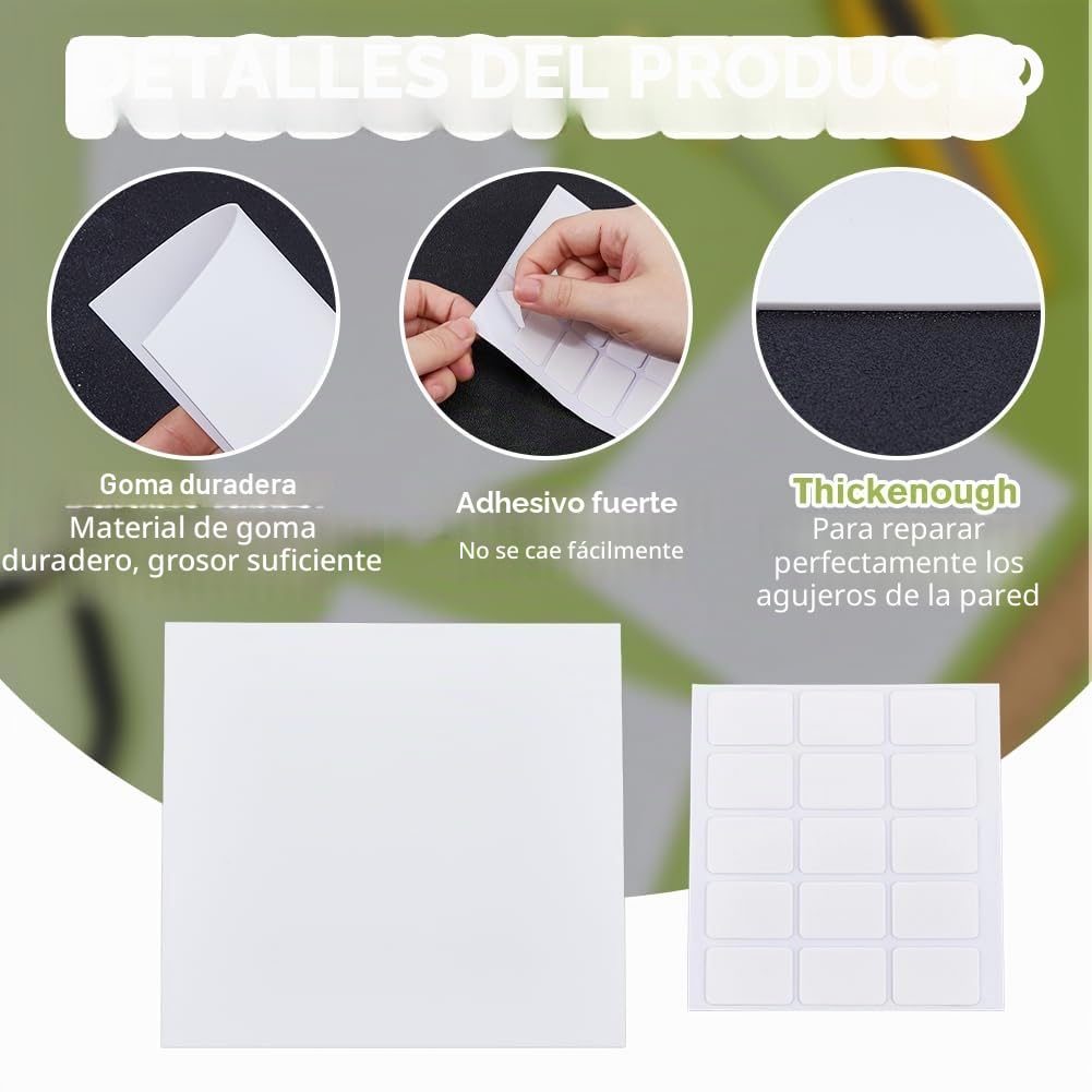 SUPERFINDINGS 8 placas de cubierta para agujeros de pared con 60 pegatinas de plástico de 30 cm, placa a prueba de polvo, placa cuadrada mate en blanco para cubrir suelo, techo y pared