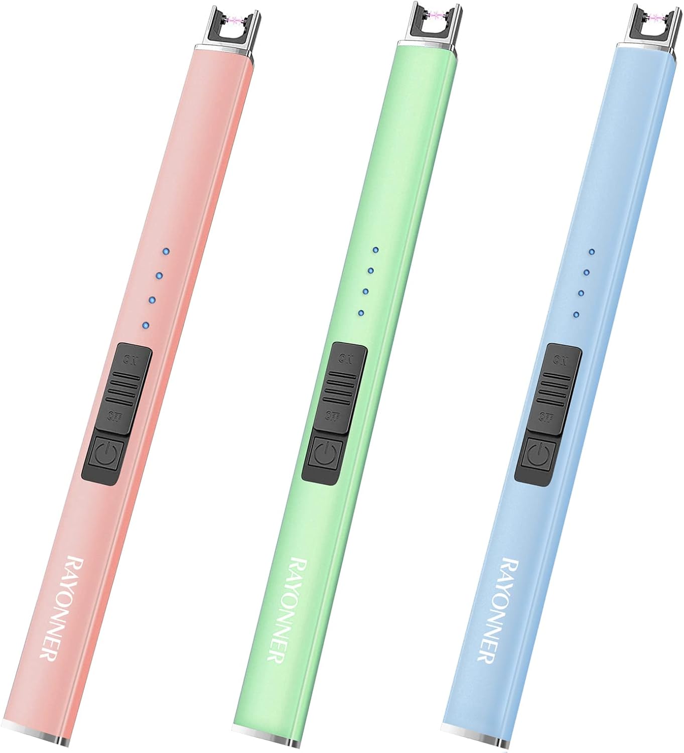 RAYONNER Lighter Electric Lighter Candles Lighter Rechargeable USB Lighter Arc Lighter 3Packs