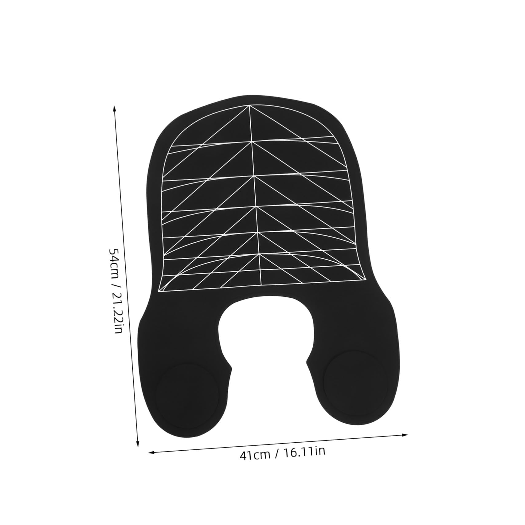 Silicona Grande Cape de Corte de Pelo para Salón Protector de Cuello para Adultos y Antipelo y Antitinte con Líneas Guía Auxiliares Negro