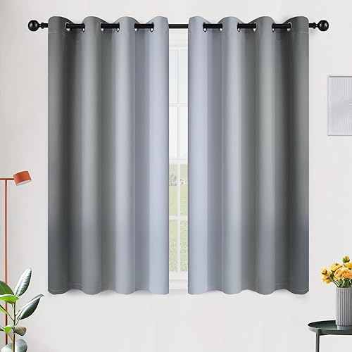 Miniatura 224 de SimpleHome Cortinas gruesas con aislamiento térmico y ojales, bloqueo de luz para oscurecer sala, dormitorio, 2 paneles, 52 x 72 pulgadas de largo,