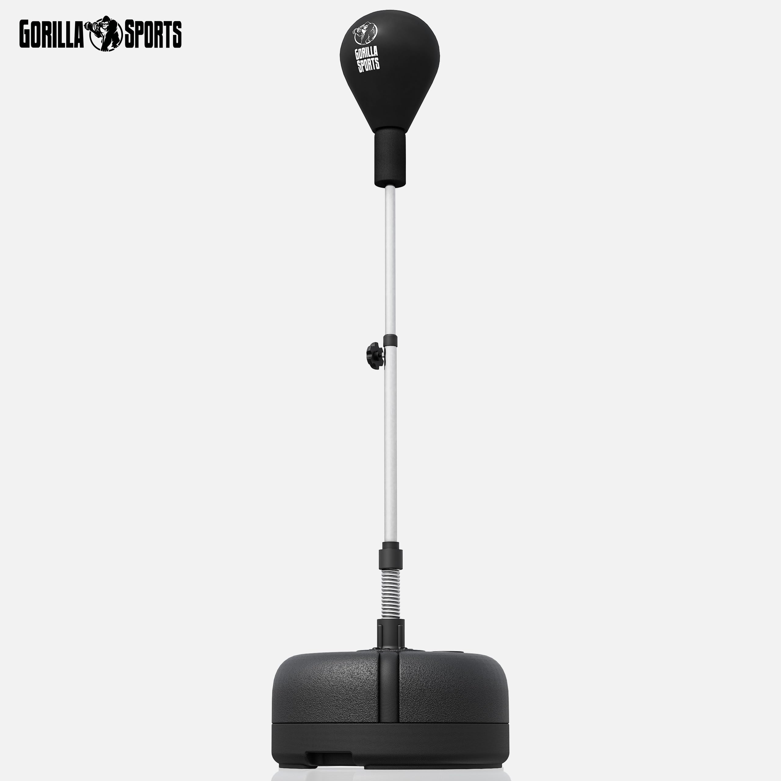 GORILLA SPORTS® Punching Ball - Regolabile: 120-156 cm, per Sabbia o Acqua, Salvaspazio - Pungiball Boxe, Fun Punch, Palla, Sacco da Terra Adulti, Allenamento, Pugilato, Punchball, Adulti