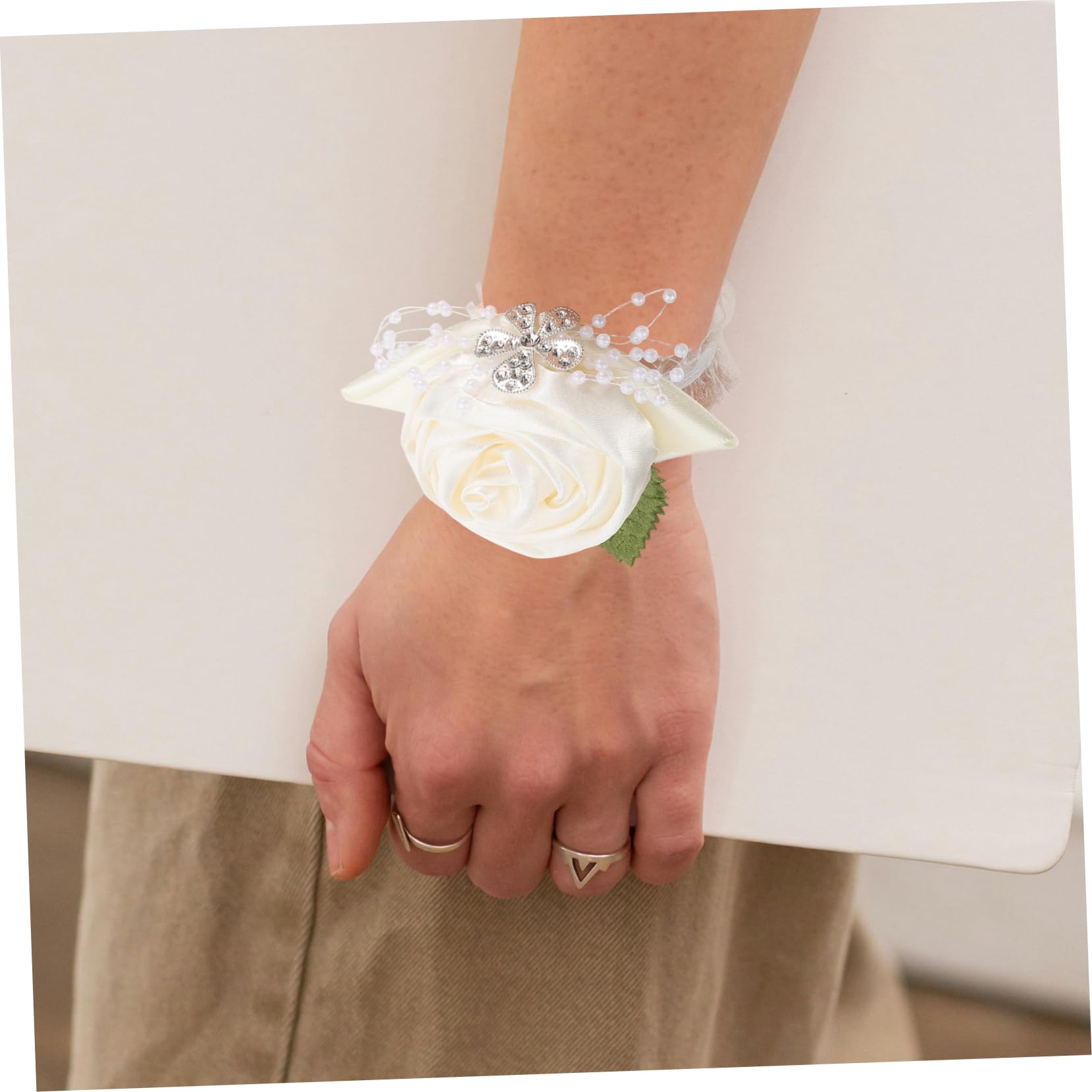 Homoyoyo Braccialetto Nuziale con Fiori Artificiali Braccialetti Floreali per Matrimoni Damigelle d'Onore Nastri per Bouquet da Sposa Nastri per Bouquet da Sposa