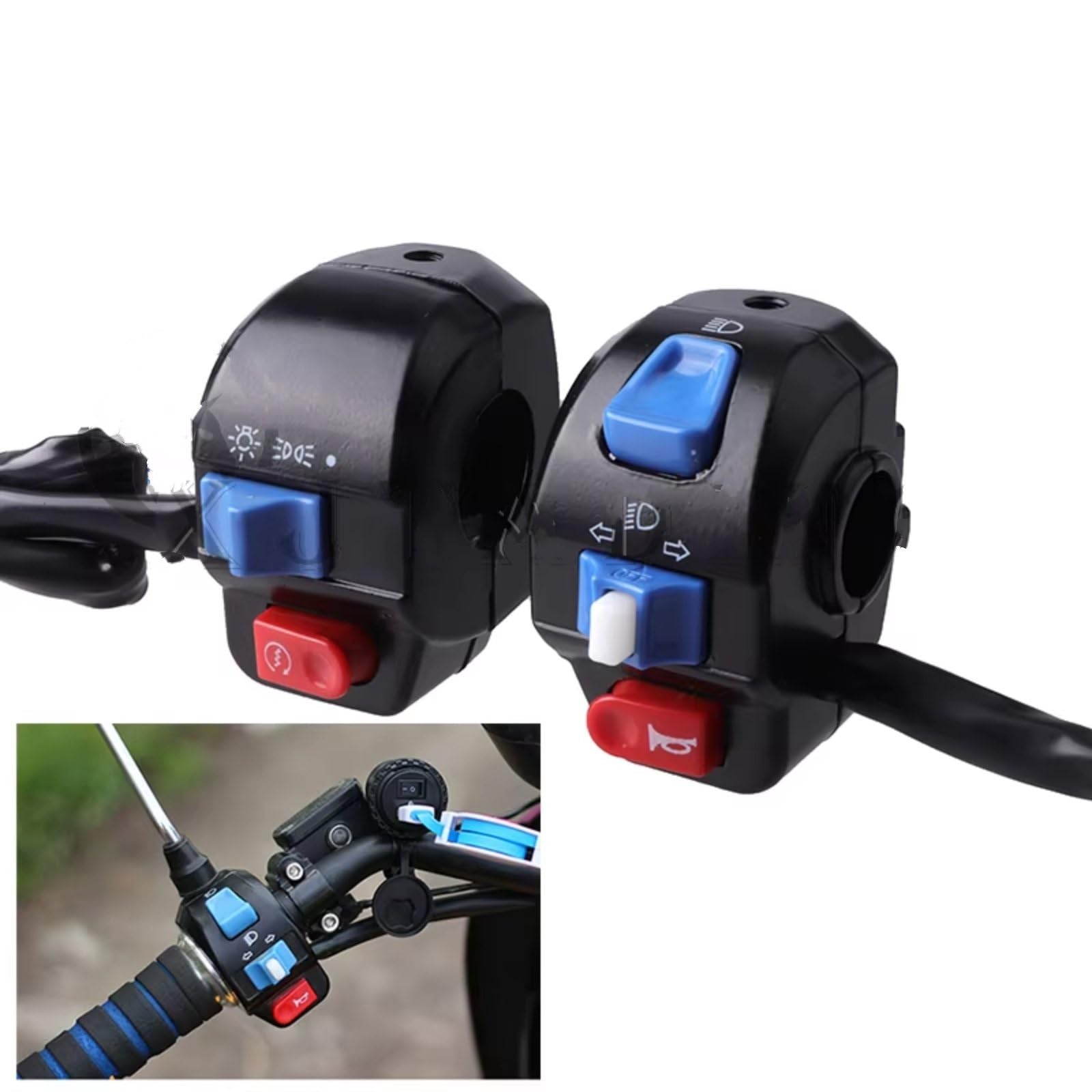 Interruptor señal moto Interruptor De Control Del Manillar De La Motocicleta, Scooter Eléctrico De 22mm, Botón De Bocina Universal, Señal De Giro, Arranque Del Faro, 1 Uds.(Right)
