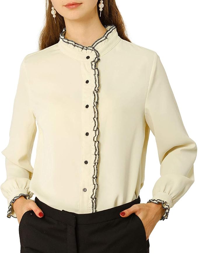 Allegra K Women's Button Down Shirt 