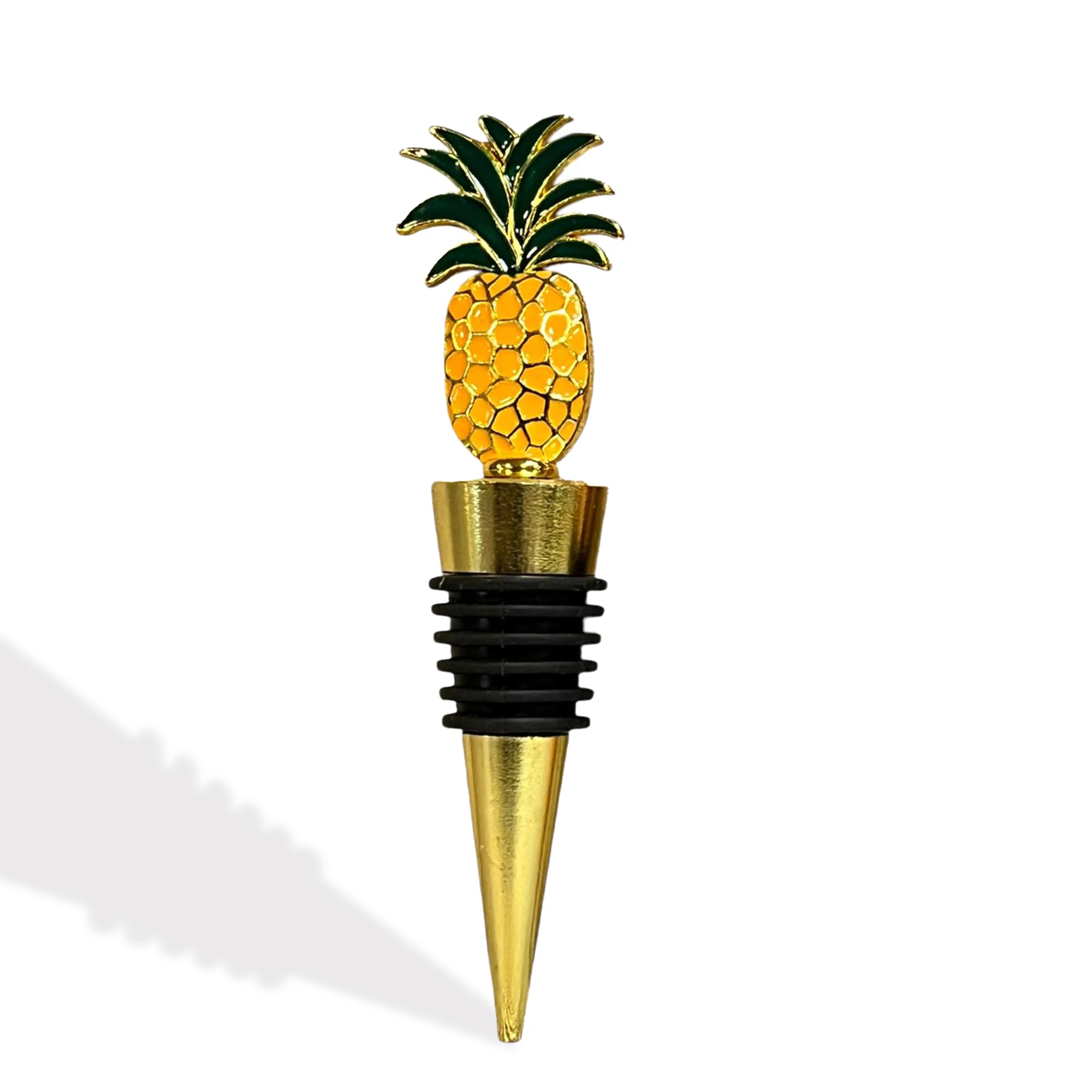 Decorative Shaped Top Bottle Plug β Durable, Reusable, Airtight Seal for Freshness, Ideal for Home, Kitchen (Pineapple - Gold)