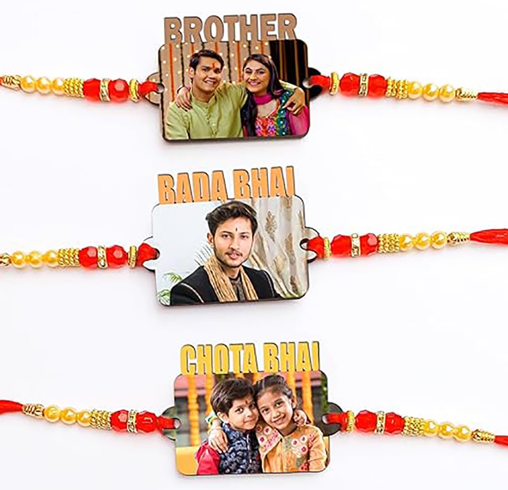 DEEP PRINT MART Photo Rakhi Customized with Photo for Raksha Bandhan with Roli Chawal Acrylic Rakhi (Set Of 3 Rakhi) (B0D9N3MGT4) Amazon Price History, Amazon Price Tracker