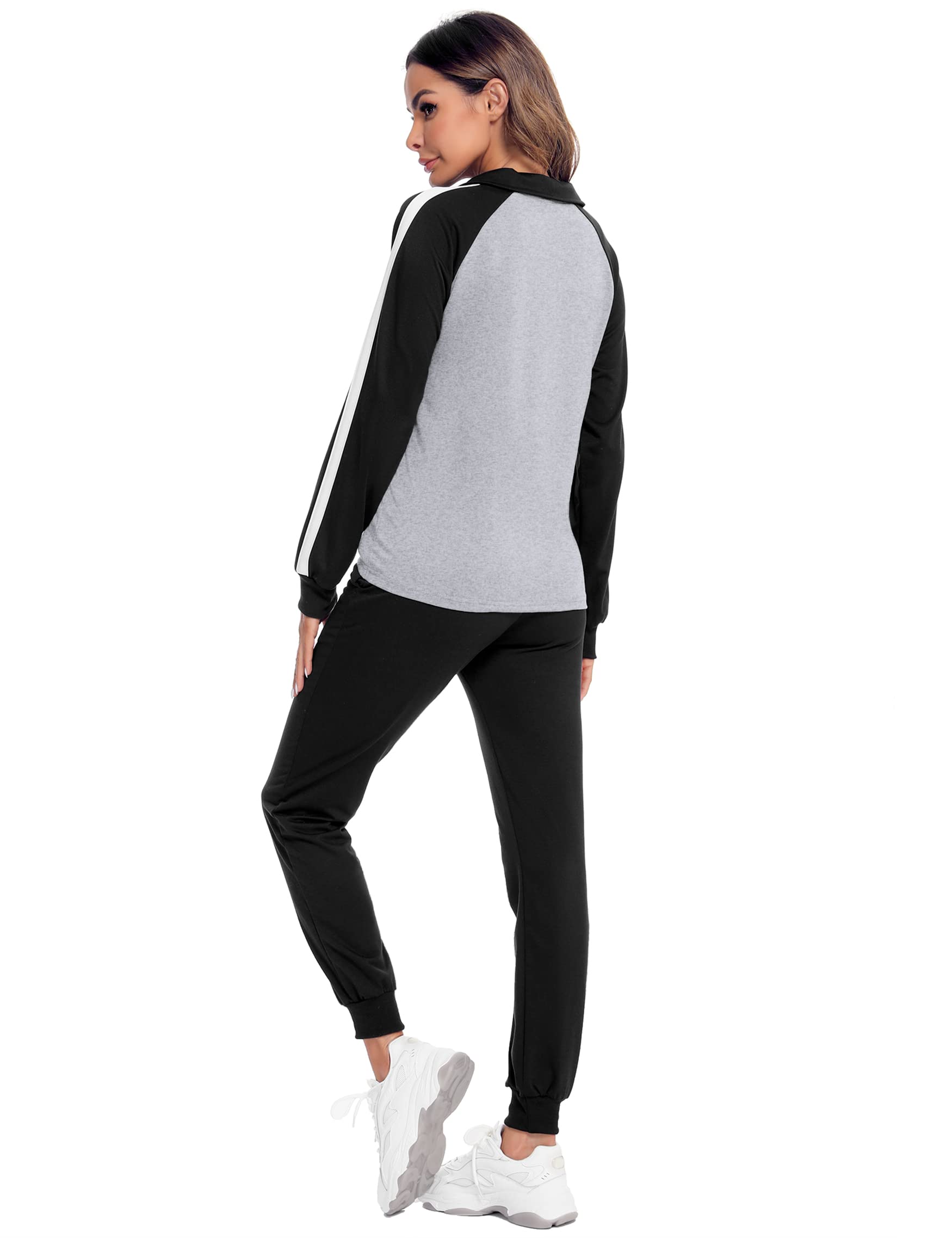 damski zestaw sportowy bawełniany damski zestaw sportowy 2 sztuki bluza do joggingu zapinana na zamek błyskawiczny zestaw sportowy, duży rozmiar, damskie, spodnie, sportowe, kieszenie, do fitnessu, jogi, joggingu