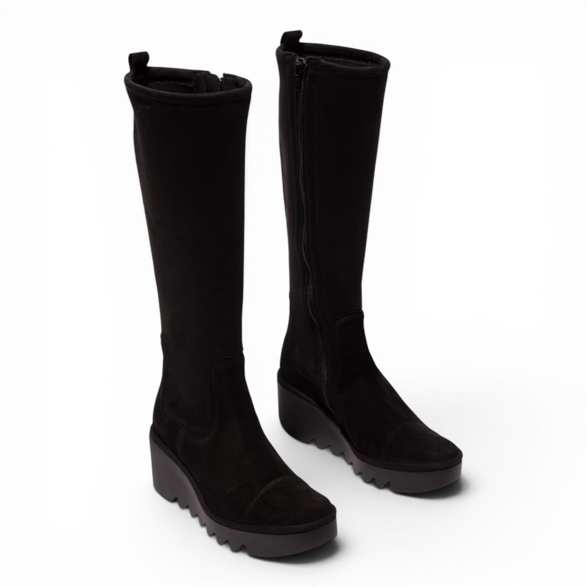 Botas Altas de Plataforma con Tacón de Cuña para Mujer Fly Budi de Piel.