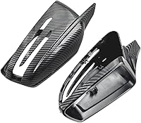 Vista 7 de Moldura de cubierta de espejo retrovisor, estilo fibra de carbono, cubierta de espejo retrovisor, moldura lateral de puerta, compatible con Mercedes