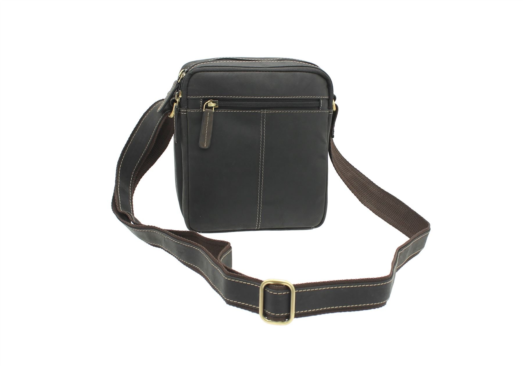 VISCONTICompact Leather Messenger/Travel Bag S8