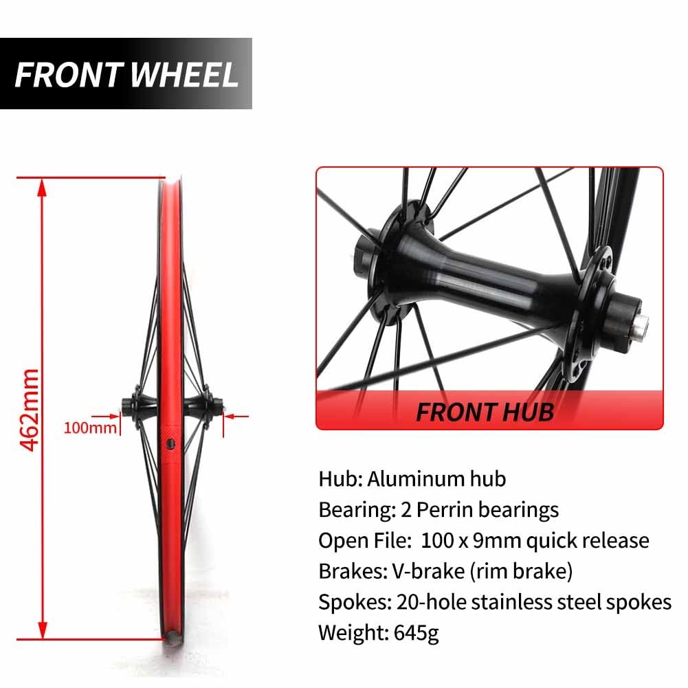 Amazon | 20インチ 451 BMX バイクホイール 100/130mm QR 折りたたみ