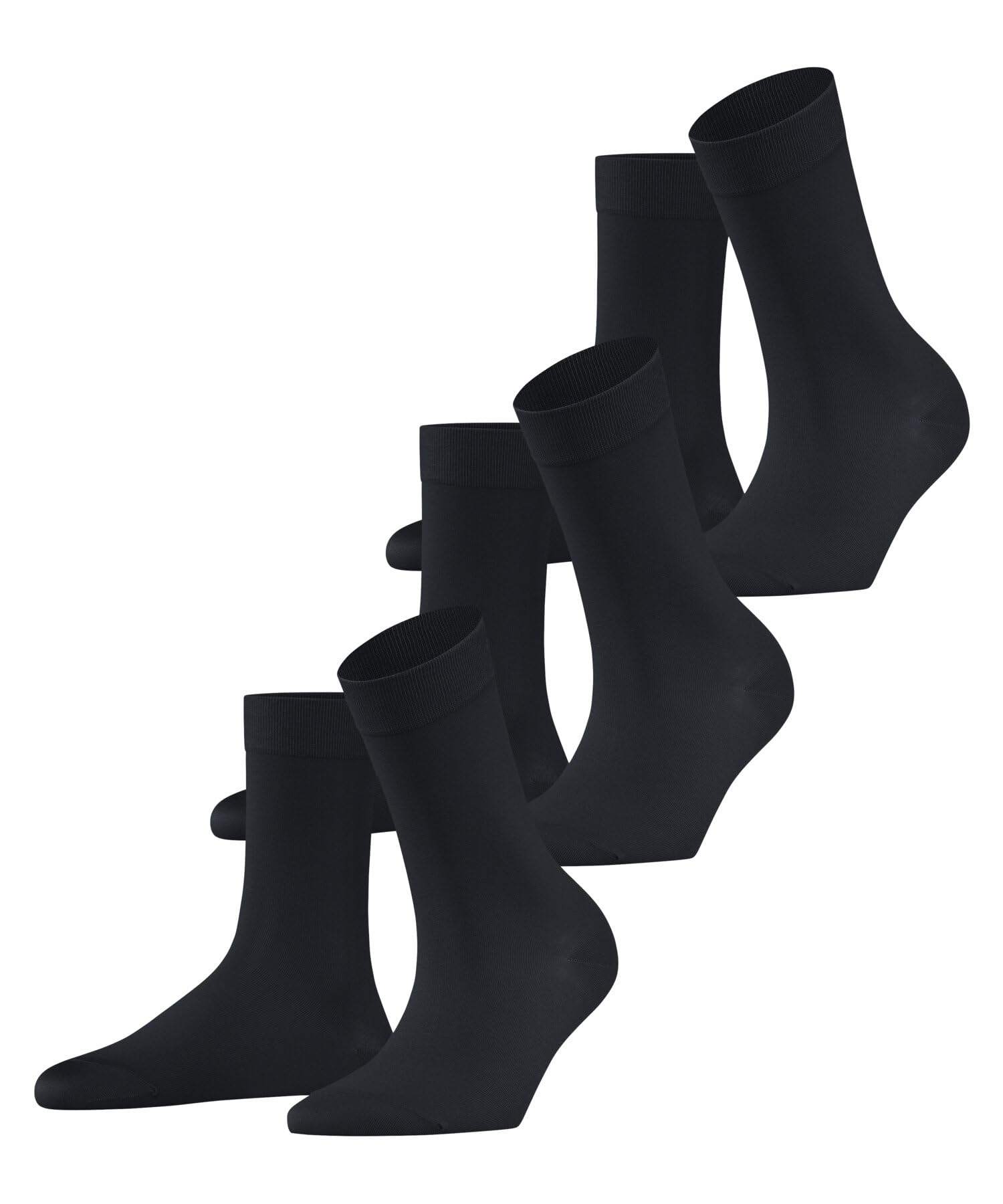 FALKE Women's Cotton Touch Multipack W So Thin Plain 3 Pairs Socks, Grey Graphite 3146, 2.5-5