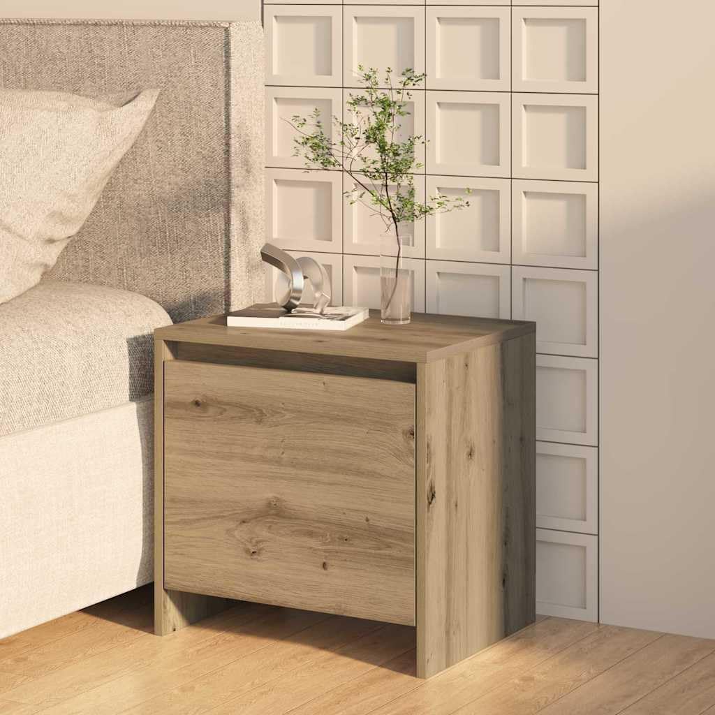 Table de chevet en chêne 45 cm, table d'appoint moderne et petite armoire durable