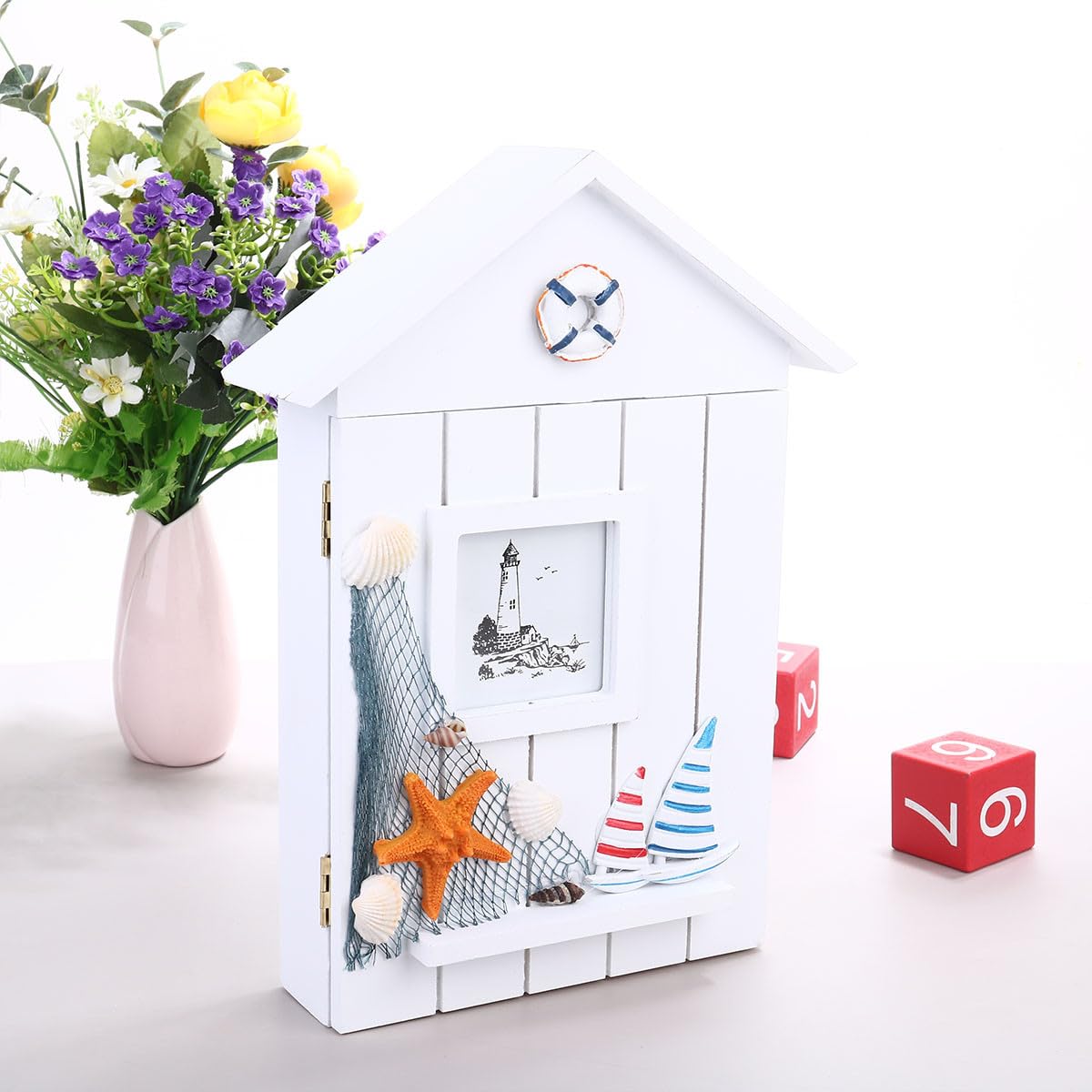 IMIKEYA Porta Costiero Forma a in Chiavi Sintetico Bianco Ganci Decorazione in per Corridoio e