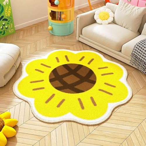 Poowe Round Kids Playroom Flower Rug-Soft Alphabet Nursery Rugs for Bedroom-Playtime Collection, Learning & Game Carpet for Classroom,Best Shower Gift for Infant Toddlers-Round 31.5"