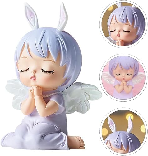 Miniatura 3 de ABOOFAN Figura de ángel en miniatura para jardín, mini figuras de ángel lindas, decoración de pasteles, casa de muñecas, adorno de paisaje para