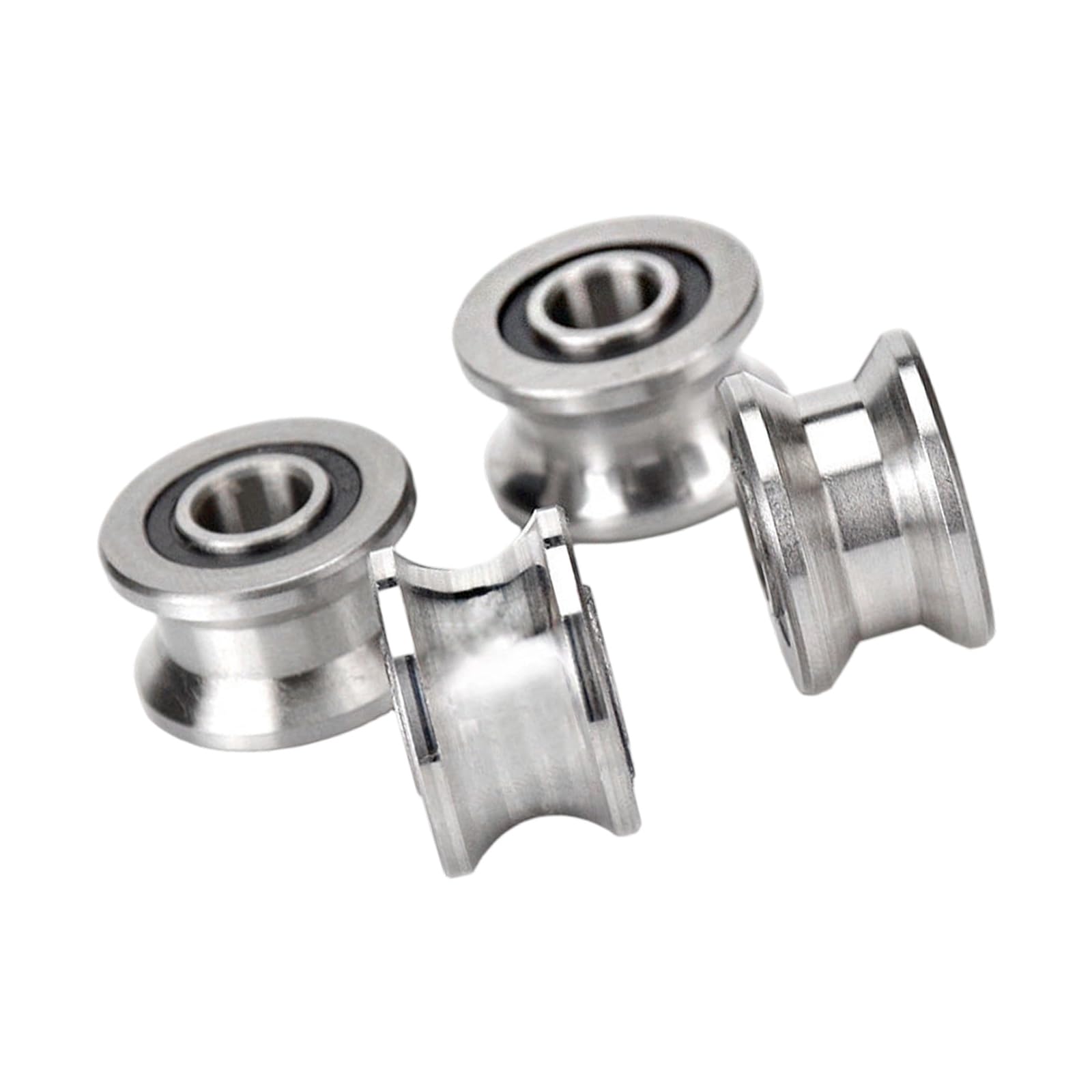 of 4 Metal V Grooves Pulleys with AntiCorrosion Coating Ideal for Workstations and Factories Bearing Steel Pulleys Heavy Duty
