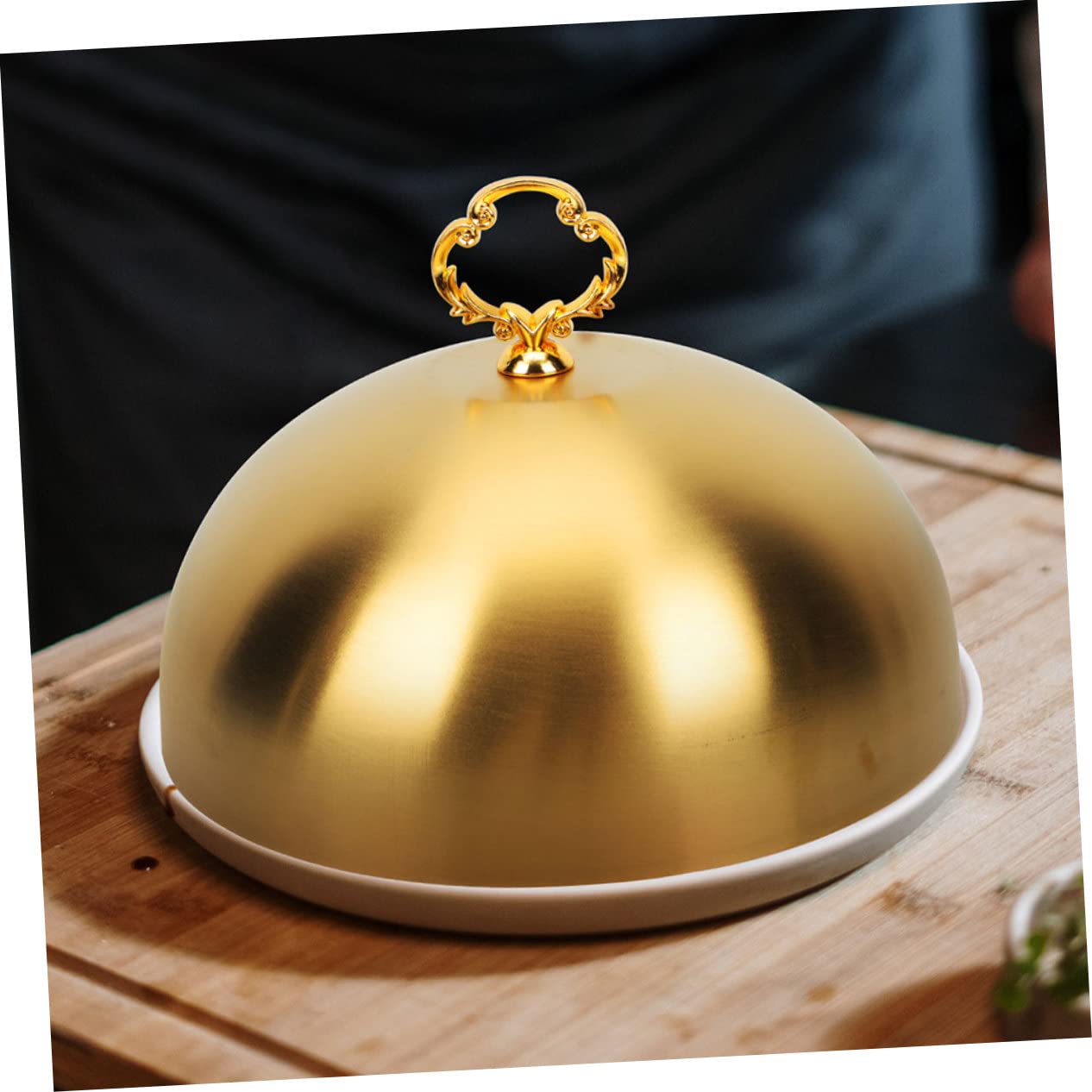 VALICLUD Cubierta Fácil de Manejar de Acero Inoxidable de Cúpula para Alimentos a Prueba de Aceite, Tapa Protectora Salpicaduras Forma Dome, 20 CM