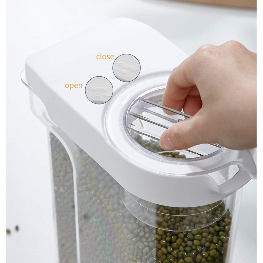 Botes para Alimentos Contenedor de almacenamiento de cereales de arroz cubierta Escala de cocina recipiente de almacenamiento for mascotas Organización almacenamiento de grano de arroz Botes Hermético