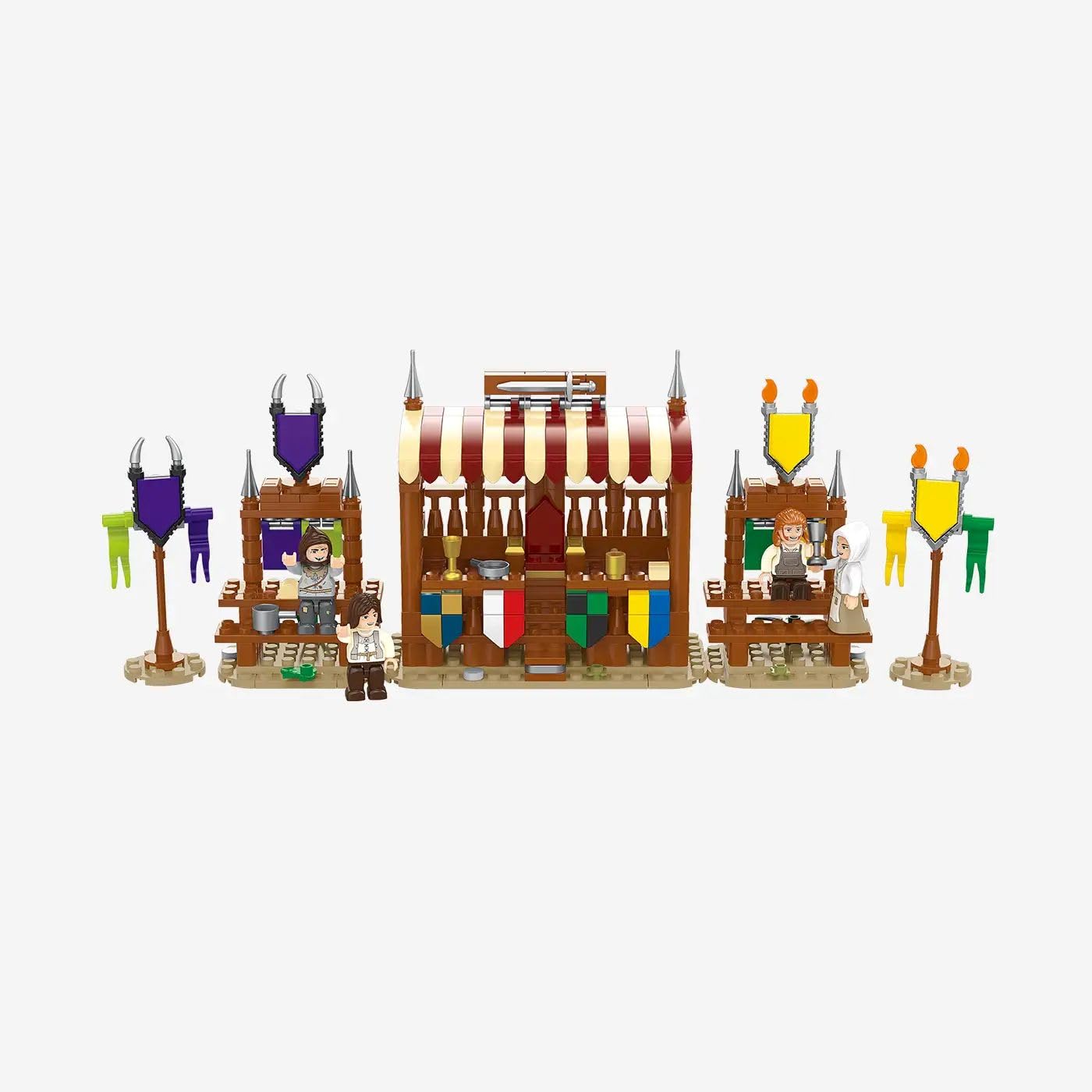 BlueBrixx Burg Bärenfels Ritterturnier, 953 Klemmbausteine, Minifiguren