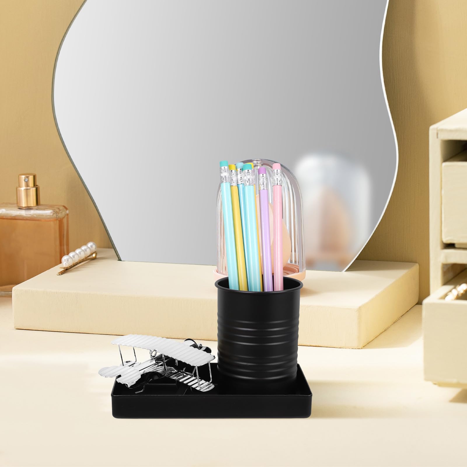 Generico portalápices metálico con PERMA de avión Pencil Cup Retro scrivania Organizer decoración de escritorio Estilo avión rústico per scrivaniatop conservazione e Pencil Organization