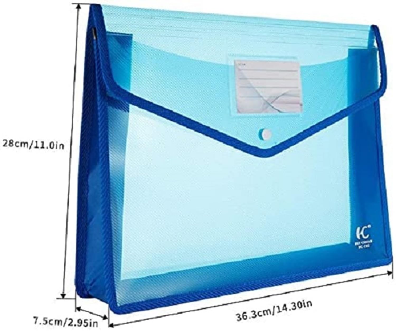 FEDUS Document Holder Envelope Folder,File Storage Bag with Snap Button Transparent Plastic File for documents File Holder/Document Folder for Certificates Legal Documents Organizers,Pack 1 Black 2