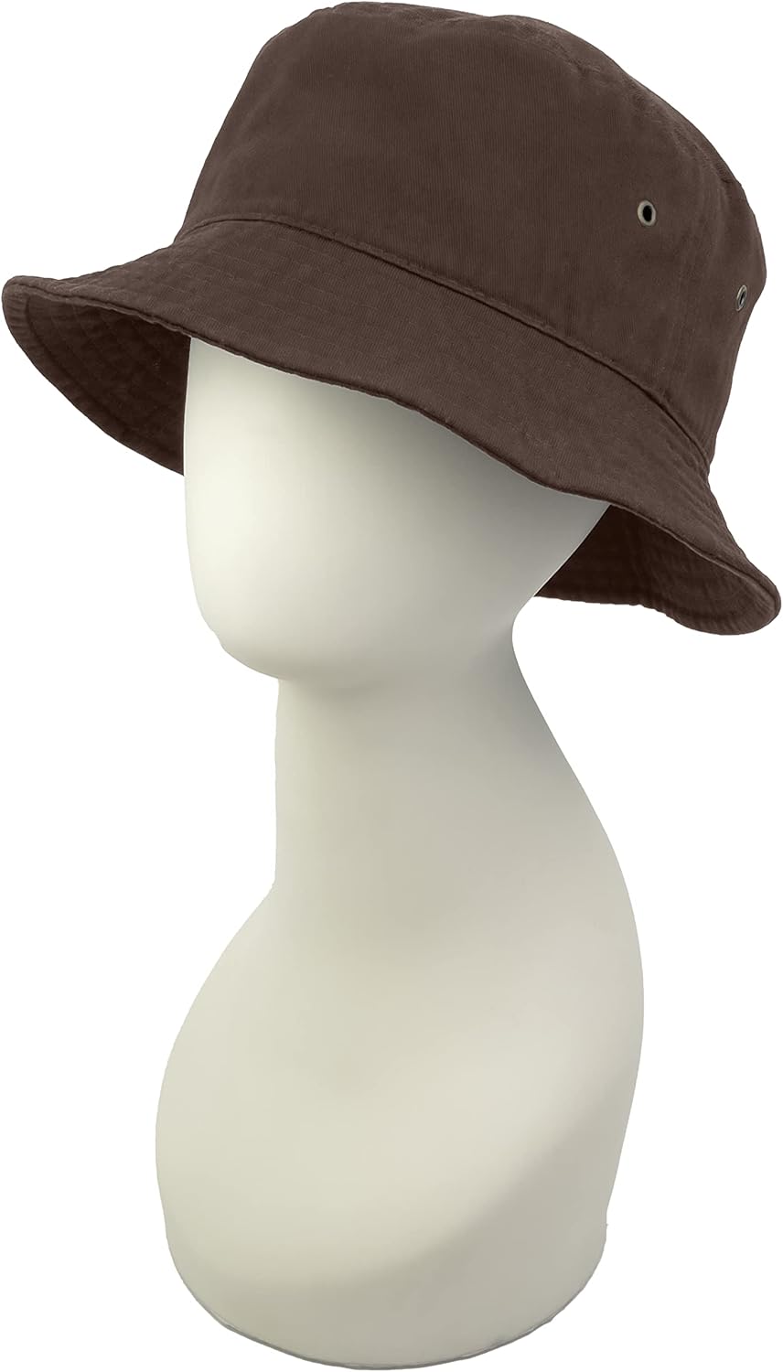 Utmost Bucket Hat 100% Cotton & Denim Lightweight Packable Outdoor Summer Beach Fishing Sun Hat(S/M, 1pc Dark Brown) - Image 2