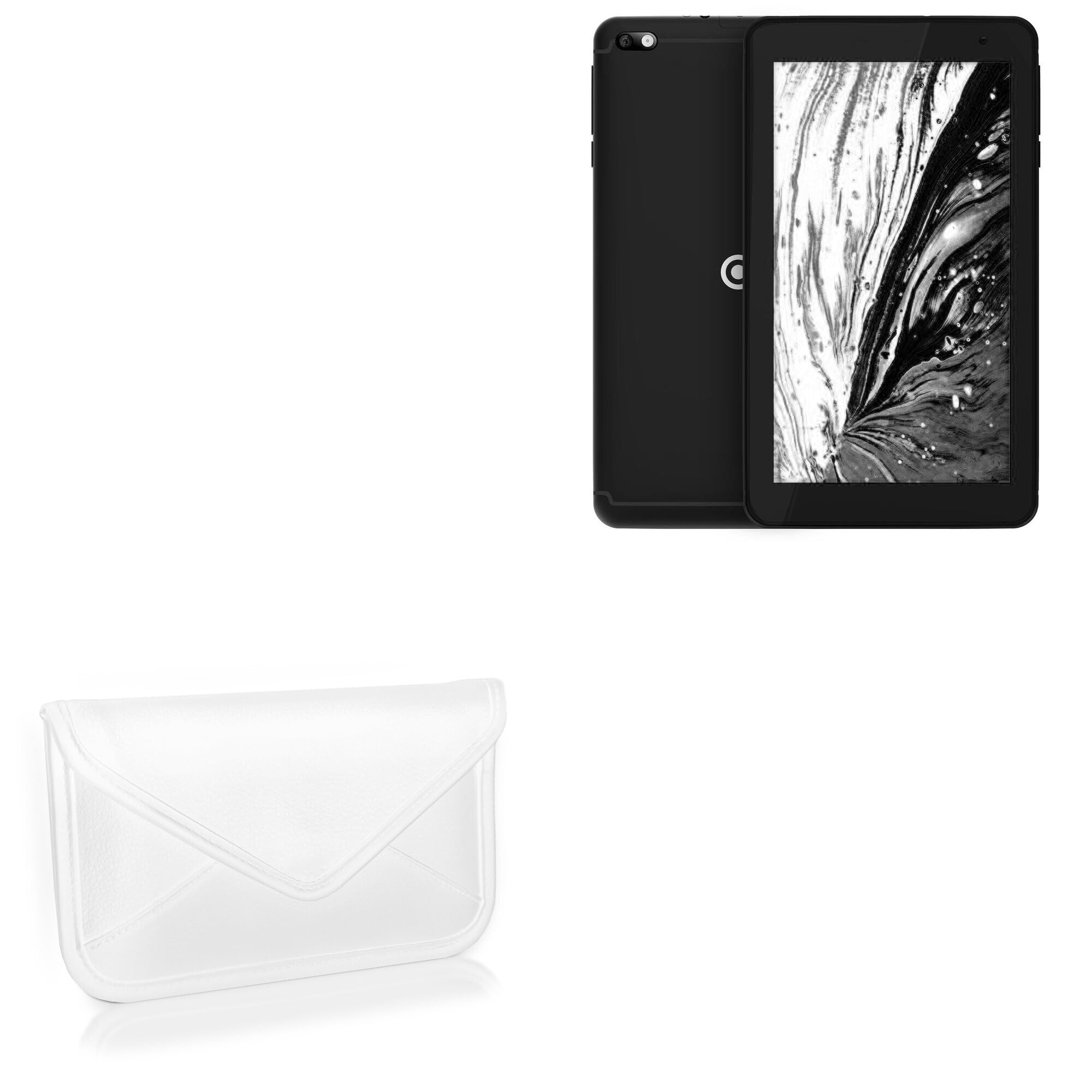 BoxWave Case Compatible with Core Innovations CRTB7001 (7 in) - Elite Leather Messenger Pouch, Synthetic Leather Cover Case Envelope Design - Ivory White