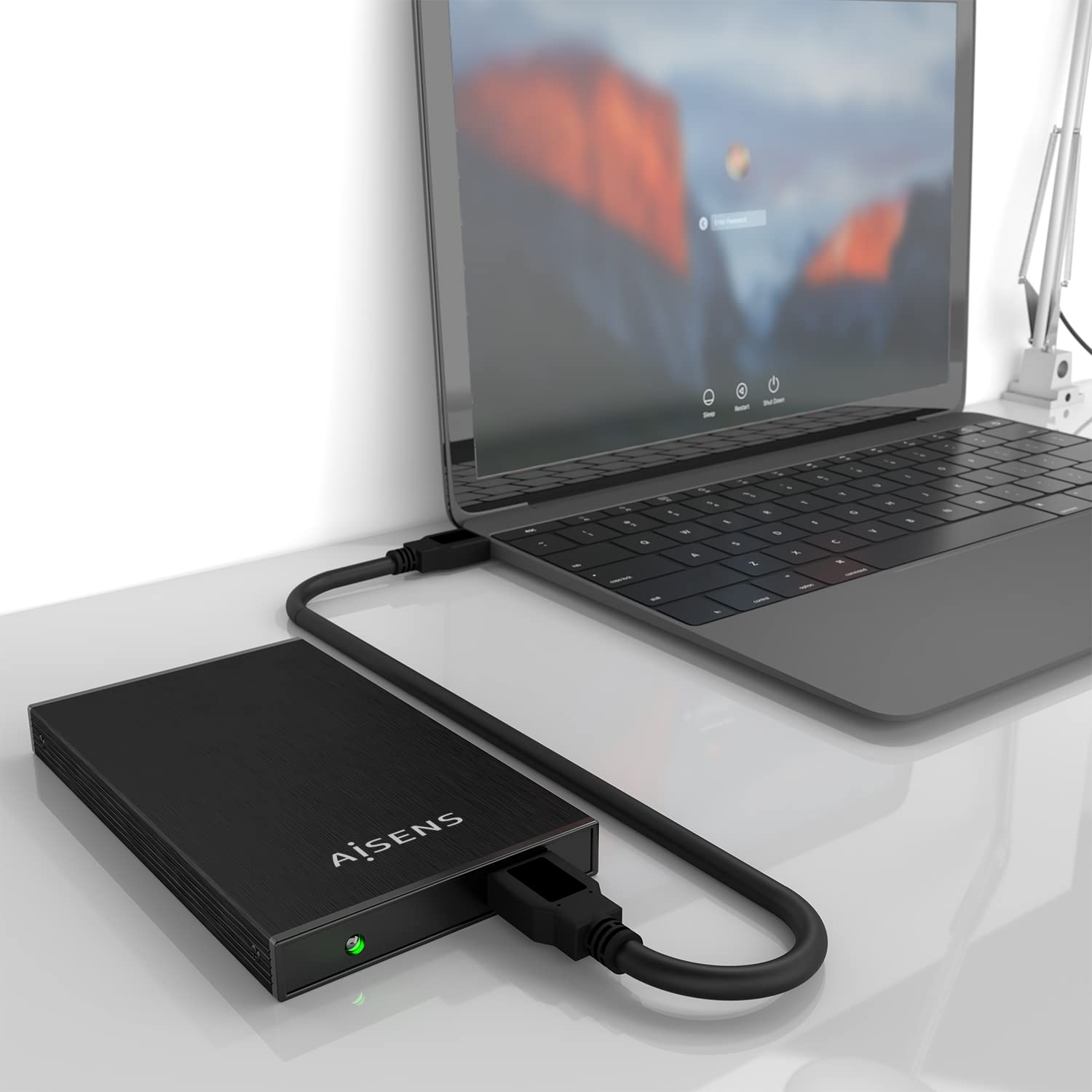 AISENS - ASE-2523B - Boîtier Externe pour Disque Dur 2,5" SATA A USB 2.0/USB 3.0/USB3.1 GEN1, Noir (Lot de 5)