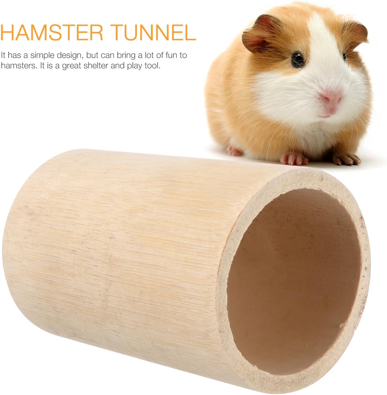 Hamster Tunnel and Chinchillas Hideout Natural Small Animal Drill Hole Tube for Pet Supplies Small Size