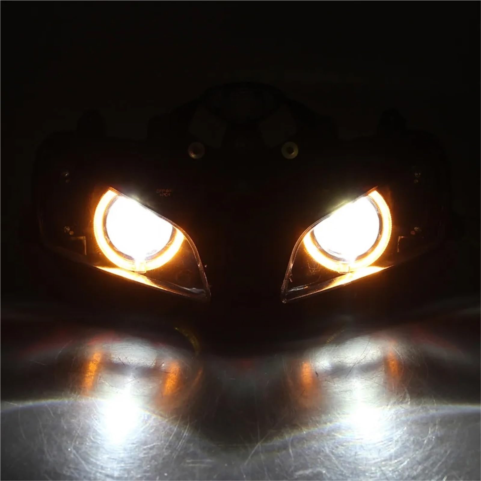 Faro Moto Faro LED Ojo de Ángel personalizado para motocicleta, conjunto faro delantero con proyector HID, luz frontal para CBR600RR 2003-2006