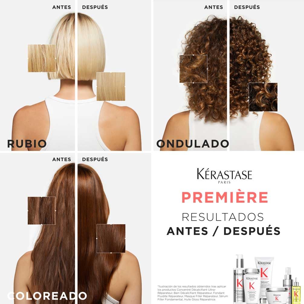 KÉRASTASE Première, Rutina Para Cabello Dañado de Fino a Medio, Repara la Fibra en Profundidad, Fórmula Reparadora con Ácido Cítrico y Glicina