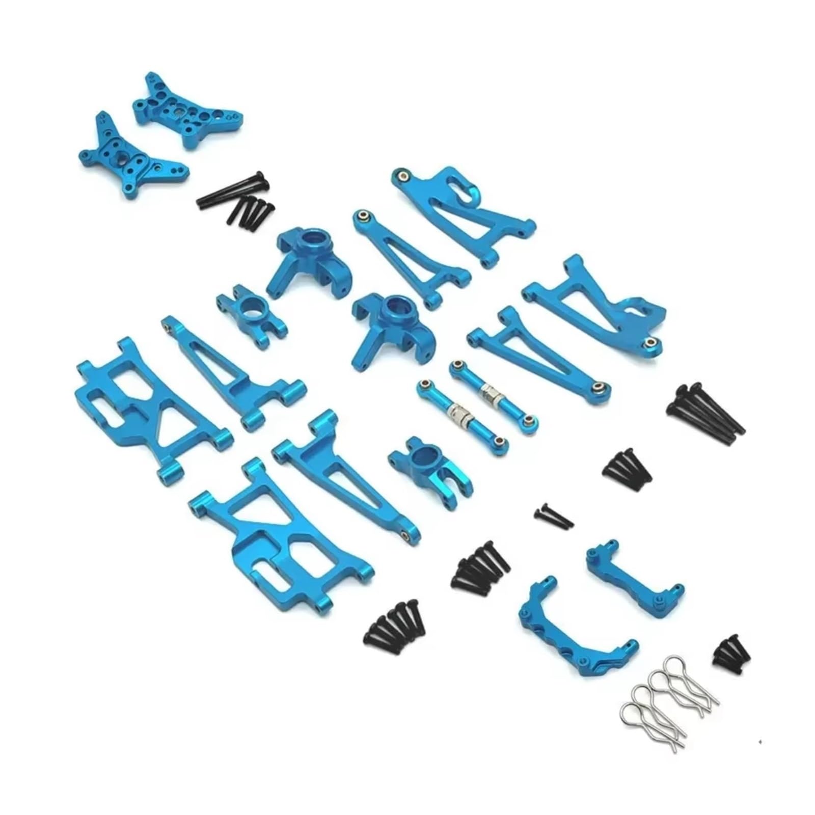 Knuckles RC do MJX 14209 14210 1/14 Metalowy zestaw do wahacza kierownicy Puchar Zawieszenie Wspornik Shell Filar Rod Back Cup Set RC Części samochodowe Wymiana Zastosowanie (niebieski)