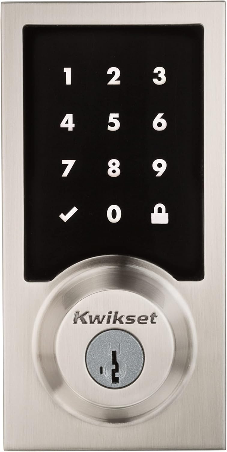 Kwikset SmartCode 916 Z-Wave Smart Lock, Keyless Entry Ring Compatible Door Lock, Touchscreen Electronic Deadbolt, SmartKey Re-Key Security, Smart Hub Required, Contemporary Matte Black Kwikset SmartCode 916 Z-Wave Smart Lock, Keyless Entry Ring Compatible Door Lock, Touchscreen Electronic Deadbolt, SmartKey Re-Key Security, Smart Hub Required, Contemporary Matte Black