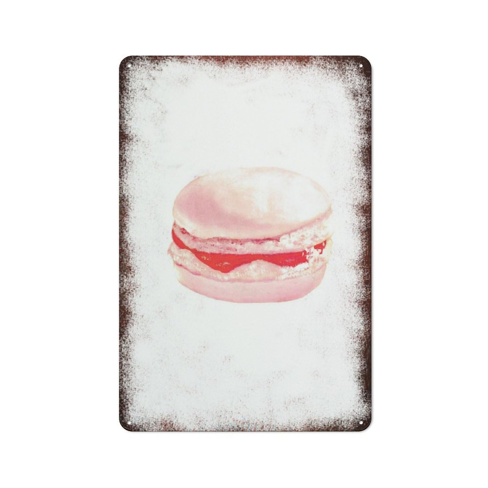 peiyeety Metal Tin Sign Pink Macaron Minimalist Pattern Vintage Rustic Wall Art Kitchen Bathroom Bedroom Living Room Cafe Farmhouse Entryway Office Garage Home Bar Laundry Room Porch Patio 6x8 Inch