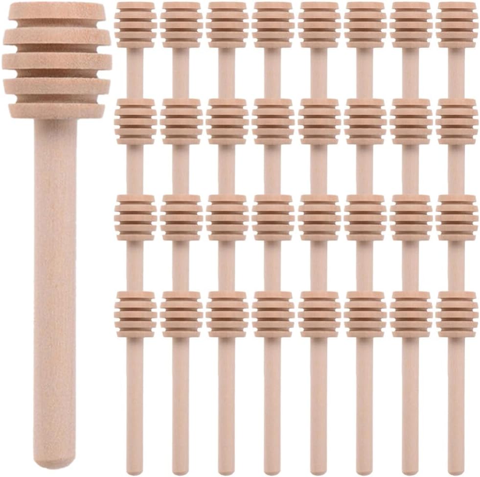 40pcs Wooden Honey Dipper Stir Sticks for Kitchen and Daily Use