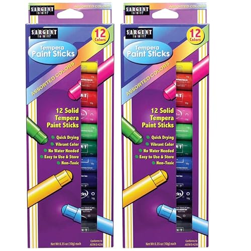 Tempera Paint Sticks, Assorted Colors, 12 Per Pack, 2 Packs Cover