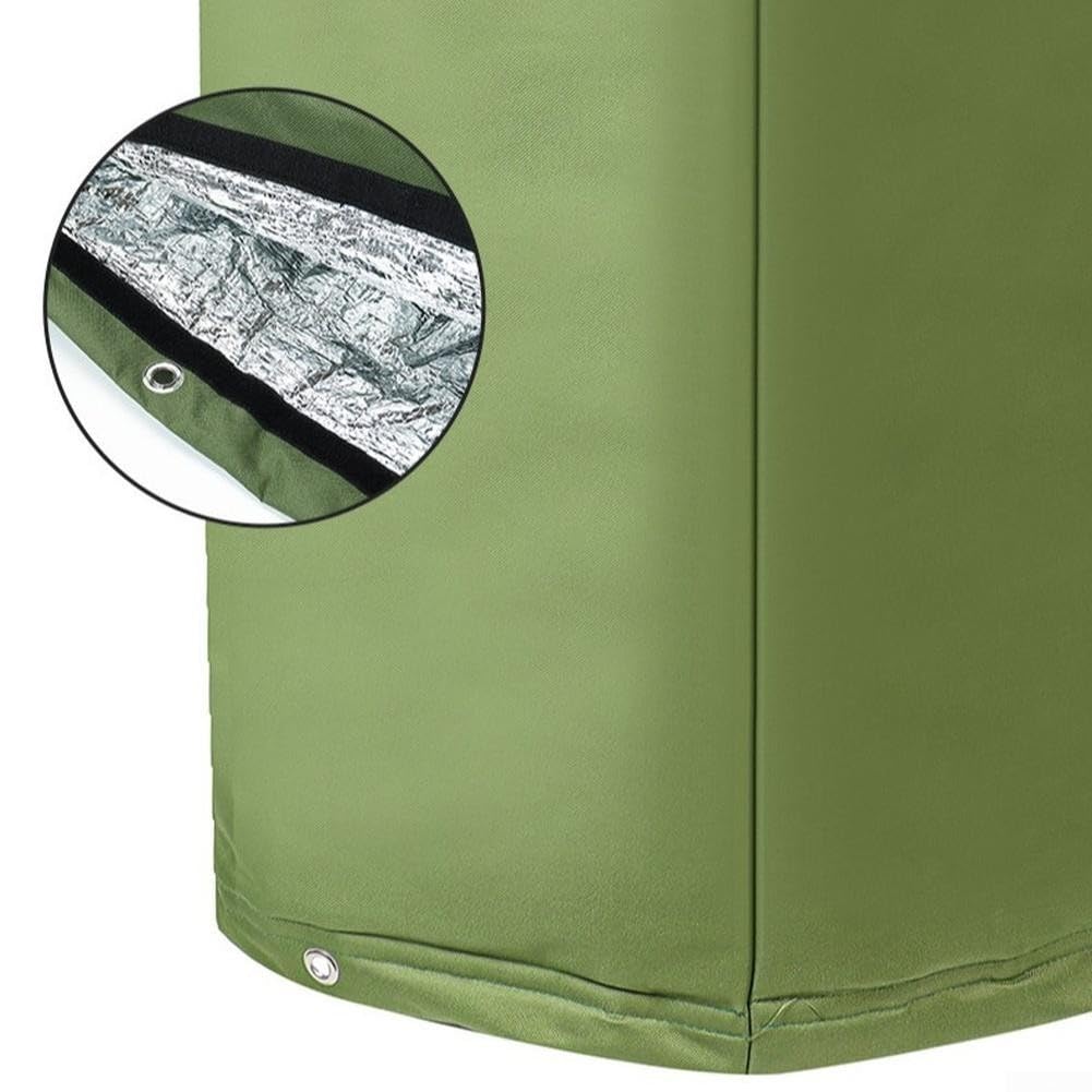 Cubierta para bomba de pozo, 50 x 50 x 86 cm, verde, aislamiento térmico para tanque para exteriores, protección anticongelante resistente a la intemperie de 5 capas, equipo de jardín para todas las