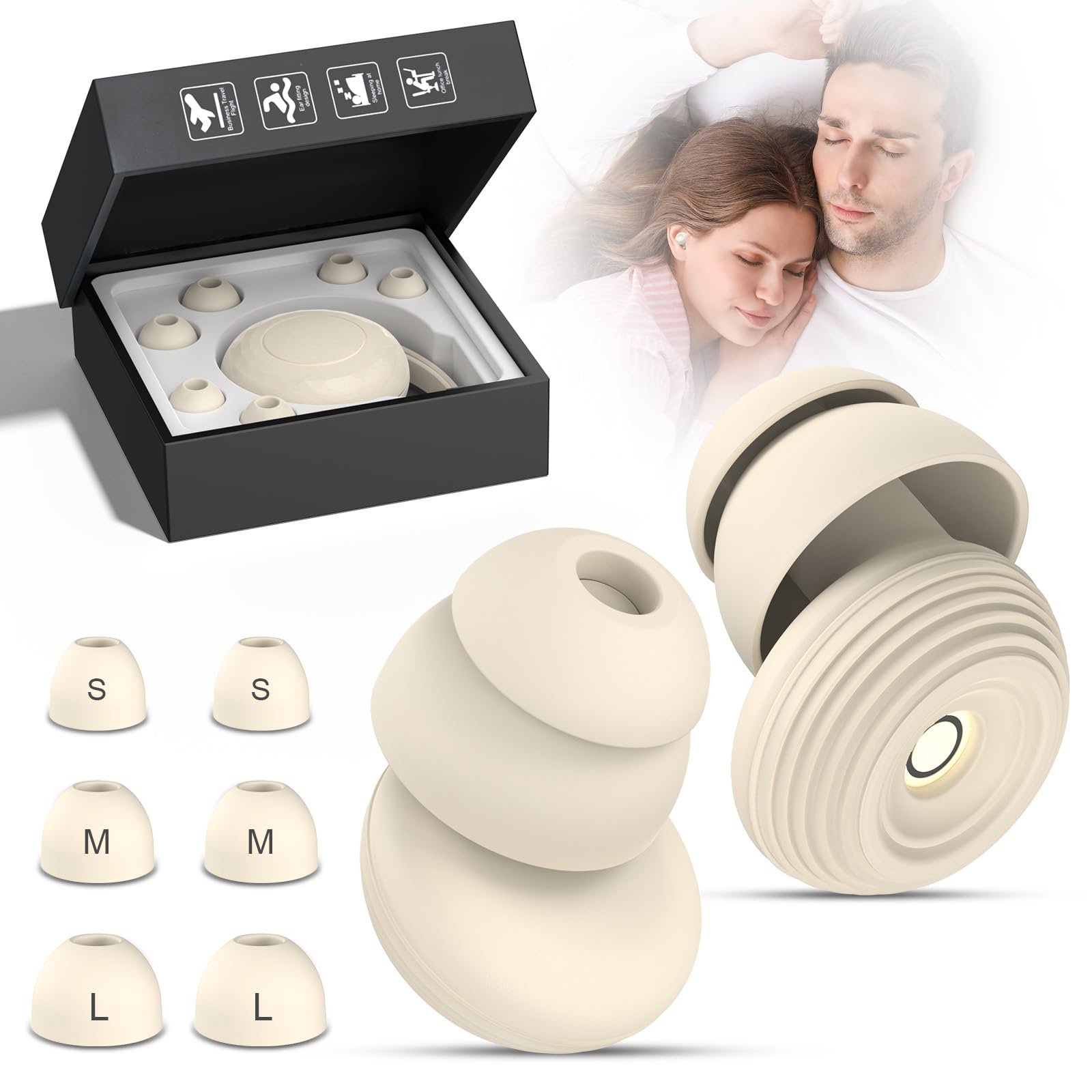 Ohrstöpsel zum schlafen Neu, Ohropax Gute Nacht 45dB Gehörschutz Schlafen Ohrstöpsel, Earplugs Noise Cancelling Wiederverwendbare Ohropax Soft mit Tragetasche, Gut zum Schlafen, Reisen, Konzentration