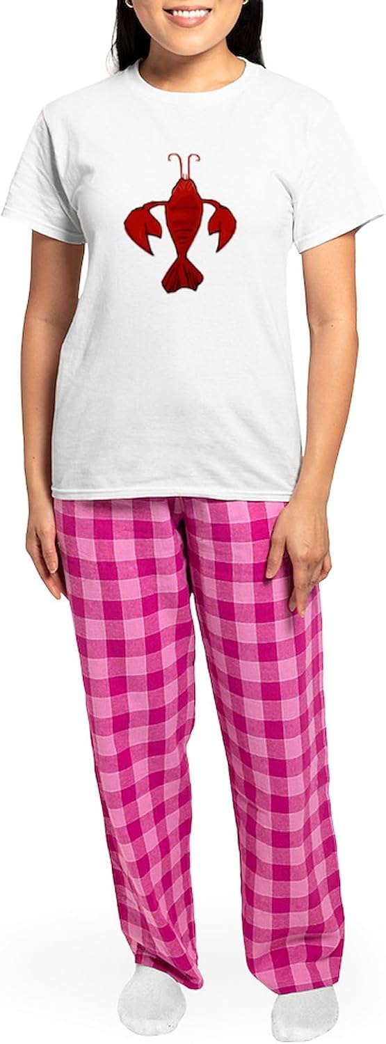 CafePress Fleur De Craw Pajamas Women's Novelty Cotton Pajama Set, Comfortable PJ Sleepwear