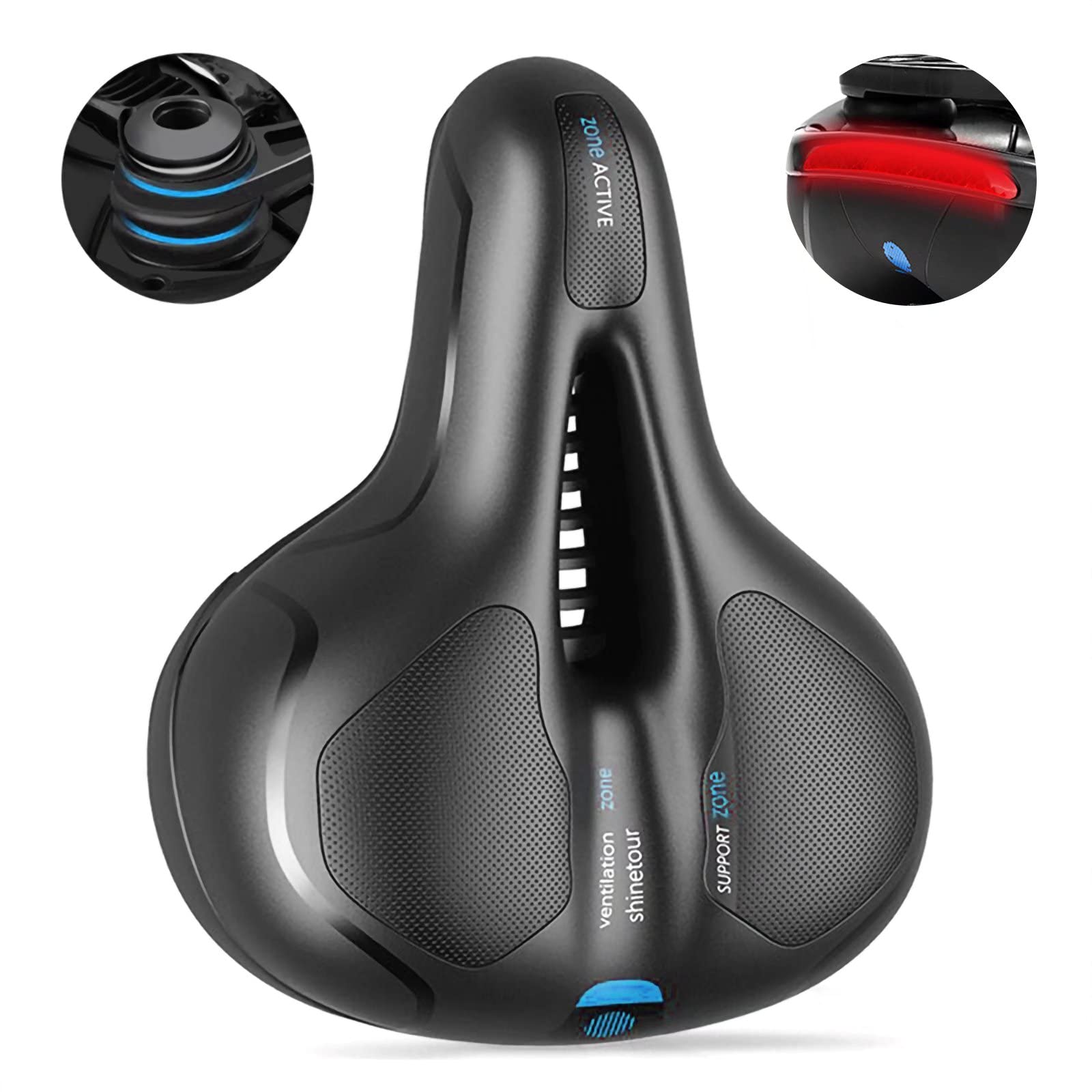 Selle De Vélo Étanche – Ergonomique, Amortisseur Double Ressort, Respirante Et Antidérapante – Ville Et Trekking